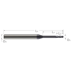 .062 4FL CARB 8x RCH LG BALL END MILL