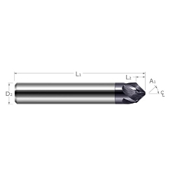 1/2 5FL 41DEG SPIRAL CHAMFER CUTTER