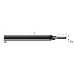 .015DIA DC CYL CNC BALL BUR END MILL