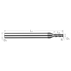 .020x.005R CVD CR 3xLOC END MILL
