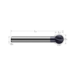 .250Dx270x4MM SHANK UNDERCUT END MILL