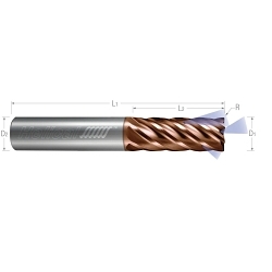 1/2 6FL TPLUS 1/2SHK END MILL