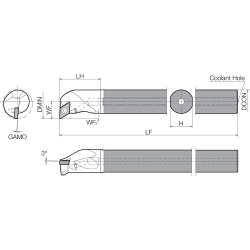 E06NSDUCR2A RH COOL-THRU BORING BAR