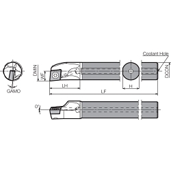E06NSCLCL2A LH COOL-THRU BORING BAR