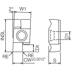 GE R185010C PR1225 GROOVING INSERT