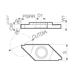 TKF12R100SPDL025 CUT-OFF INSERT