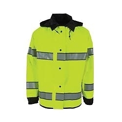 LG HI-VIS LIME/BLK REV RAIN JACKET