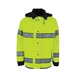 MD HI-VIS LIME/BLK REV RAIN JACKET