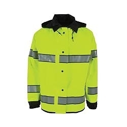 SM HI-VIS LIME/BLK REV RAIN JACKET