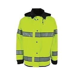 XL HI-VIS LIME/BLK REV RAIN JACKET