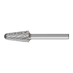 TOUGH CARBIDE BUR - 14DEG TAPER DBL CUT