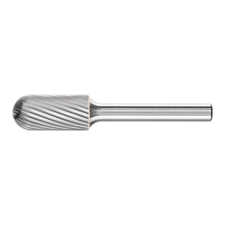 CARBIDE CYL BUR (RADIUS END), SGL CUT