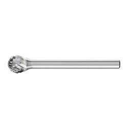 CARBIDE BALL BUR SGL CUT 3/16X1/8X1/4SHK
