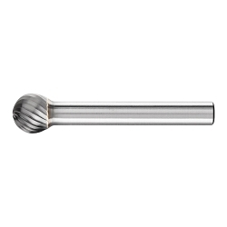 CARBIDE BALL BUR SGL CUT 3/8X5/16X1/4SHK