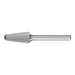 CARBIDE BUR - 14DEG TAPER, DBL CUT