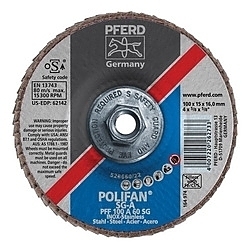 4INX3/8-24 POLIFAN FLAP DISC - FLAT SG,