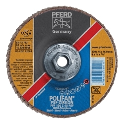 4INX3/8-24 POLIFAN FLAP DISC - FLAT PSF,