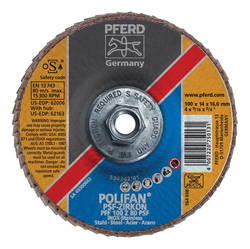 4INX3/8-24 POLIFAN FLAP DISC - FLAT PSF,