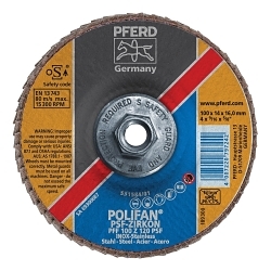 4INX3/8-24 POLIFAN FLAP DISC - FLAT PSF,