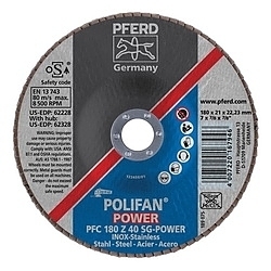 7INX7/8 POLIFAN FLAP DISC - CONICAL SG,