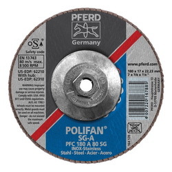 7INX5/8-11 POLIFAN FLAP DISC - CONICAL