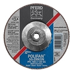 7INX5/8-11 POLIFAN FLAP DISC - CONICAL
