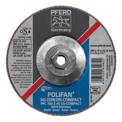 7INX5/8-11 POLIFAN FLAP DISC - CONICAL