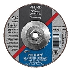 7INX5/8-11 POLIFAN FLAP DISC - CONICAL