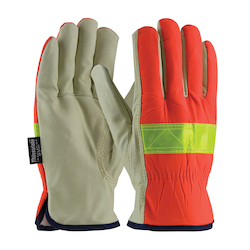 HI VISIBILITY LEATHER GLOVE -