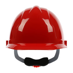 RED SAFETY WORKS HARD HAT RED, 4PT,