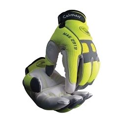 2XL HI-VIS YEL CAIMAN GLOVE GOAT GRAIN