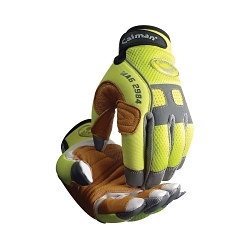 LG HI-VIS YEL GLOVE GOAT GRAIN LEATHER