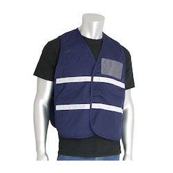 2XL/3XL NON-ANSI IC VEST, BL POLY/COTTON