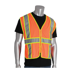 ONESIZE HI-VIS ORG CLS2 MESH VEST,