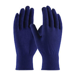 LG DK BLUE STRING KNIT GLOVE