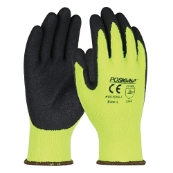 LG POSIGRIP GLOVE BLK CRINKLE LATEX PALM