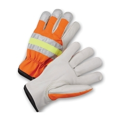 LG COWHIDE LEATHER PALM DRIVERS GLOVE W/