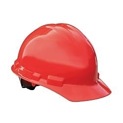 RED HDP CAP 6PT RATCHET HARD HAT