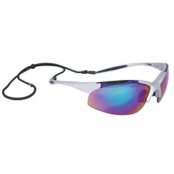 GRN MIRROR SAFETY GLASSES w/ SLV FRAME