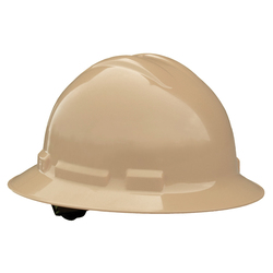 TAN 6PT RATCHET FULL BRIM HARD HAT