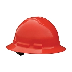 RED HDPE FULL BRIM 4PT RATCHET HARD HAT