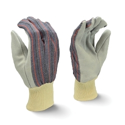 LG GRY SPLT COW LEATHER GLOVE