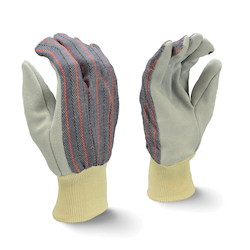 LG WOMENS GRY SPLT COW LEATHER GLOVE