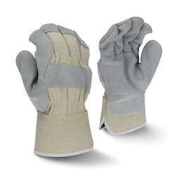 LG SIDE SPLT GRY COW LEATHER GLOVE