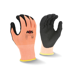 MD HI-VIS ORG HPPE/SANDY NITRILE GLOVE