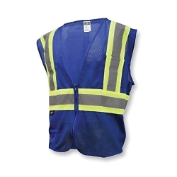 SM BL CLASS1 ECONOMY ZIPPER SAFETY VEST