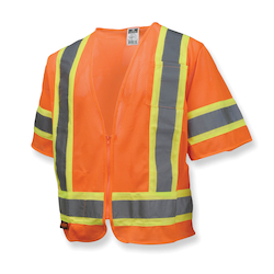 2XL ORG CLASS3 VEST w/ 2TONE TRIM