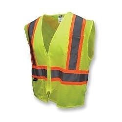 4XL GRN MESH XBACK VEST w/ CONTRAST