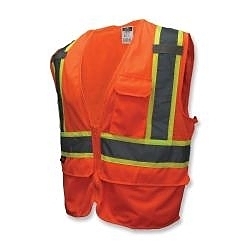 4XL HI-VIS ORG CLASS2 SURVEYOR VEST