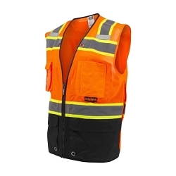 2XL ORG/BLK CLASS2 COLORBLOCKED VEST